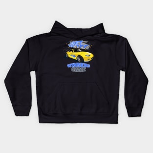 Drift Master Yellow Car design Kids Hoodie